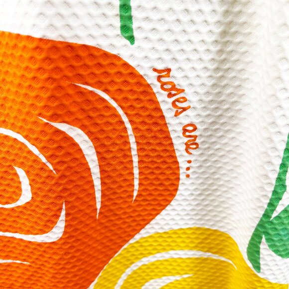 Vintage Handmade Cotton Wrap Dress – Size 2 – Abstract Rose Print - Picture 8 of 8